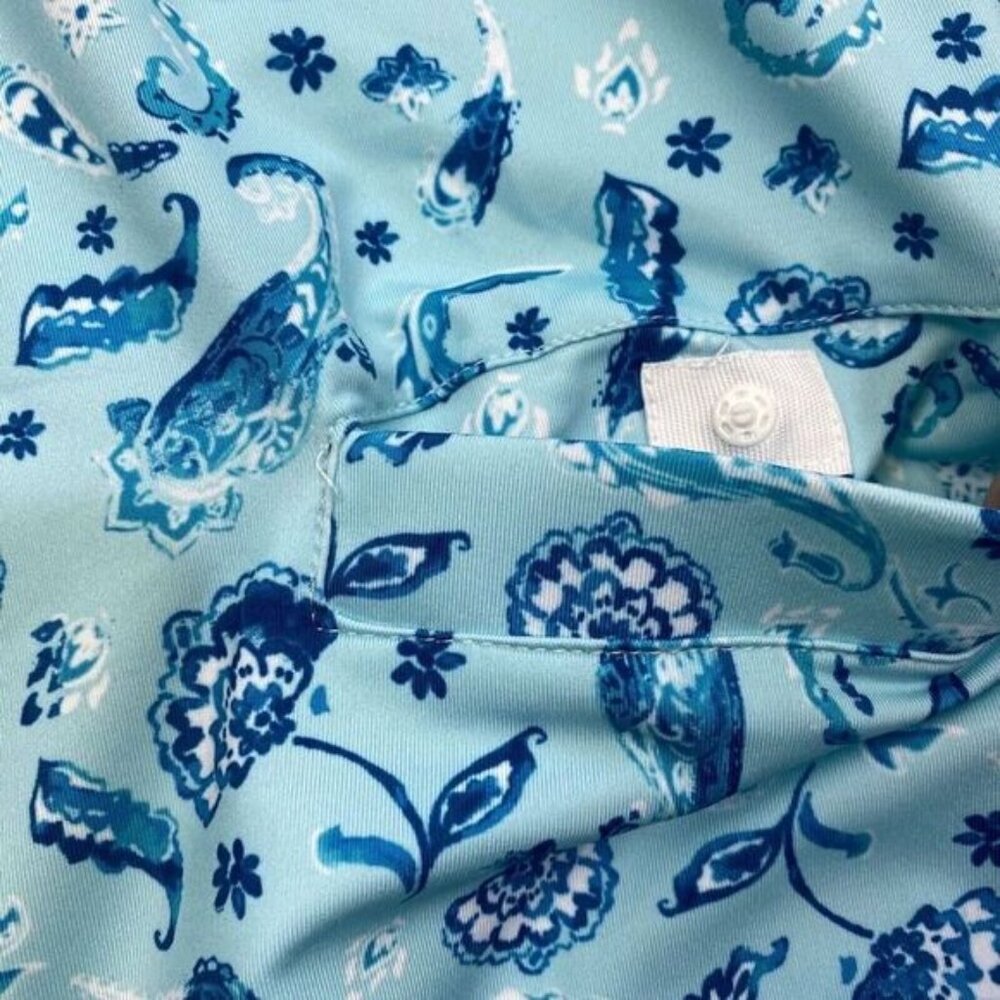 Women's Cabana Life Shift Dress Size M Short Sleeve Pockets Blue,UPF 50 New - Picture 12 of 16